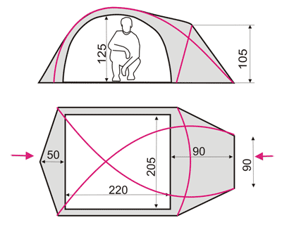 Схема палатки Ksena 3