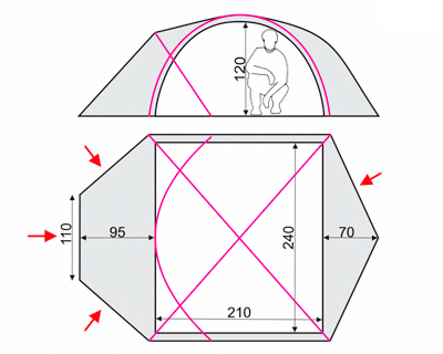 Схема палатки Baltora 4