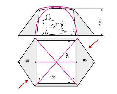 Схема палатки Cresta 2