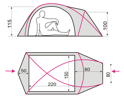 Схема палатки Ksena 2